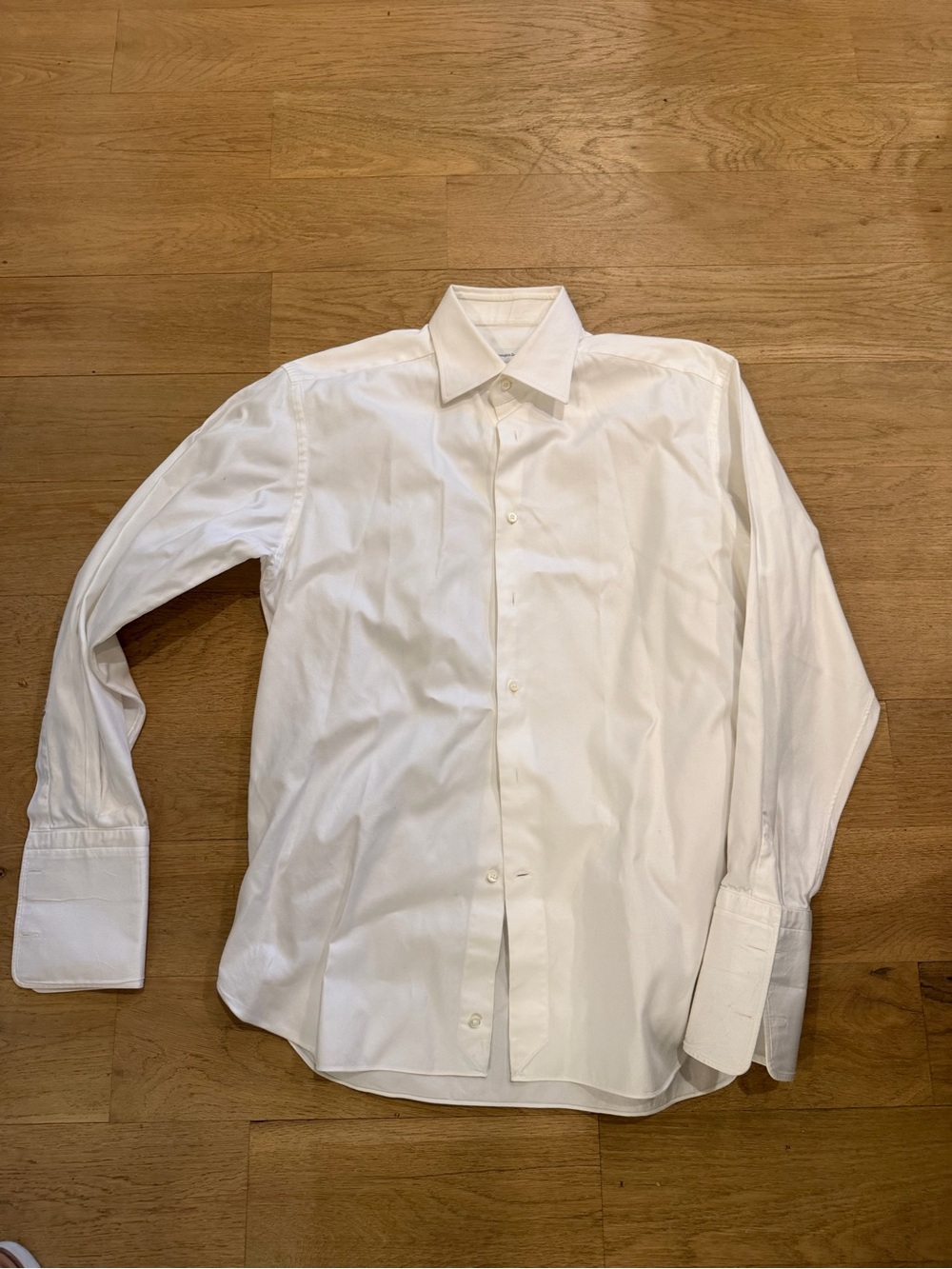 Ermenegildo Zegna Men's White Dress Shirt - Classic Point Collar